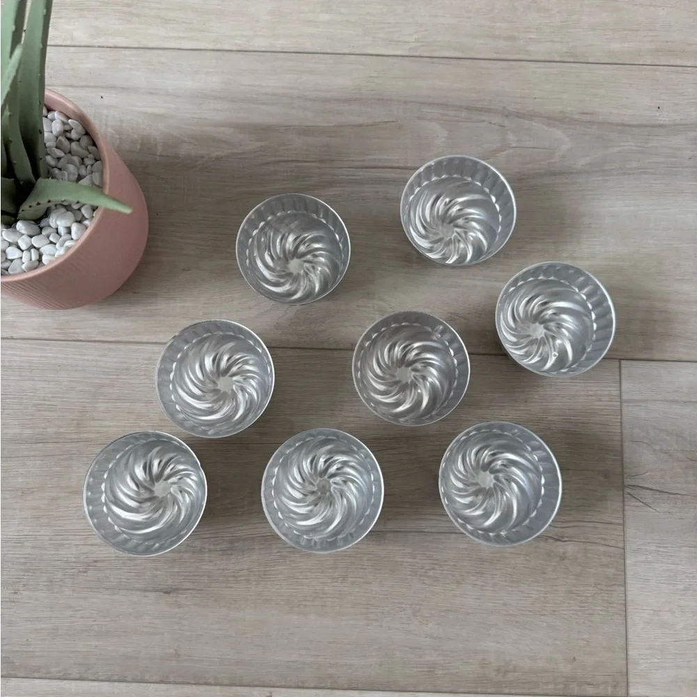 Vintage Aluminum pans jell-o baking Fluted Molds